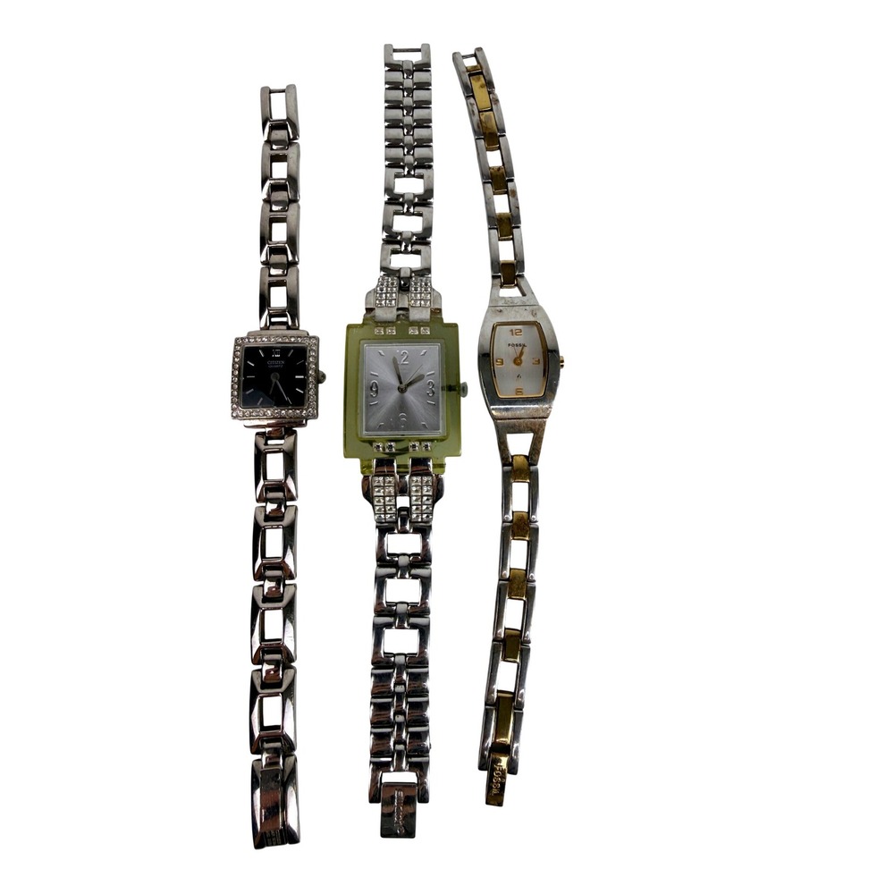 Vintage Ladies Watch Lot Citizen 5920-S004675 Swatch Square Fossil f2 ES-9382